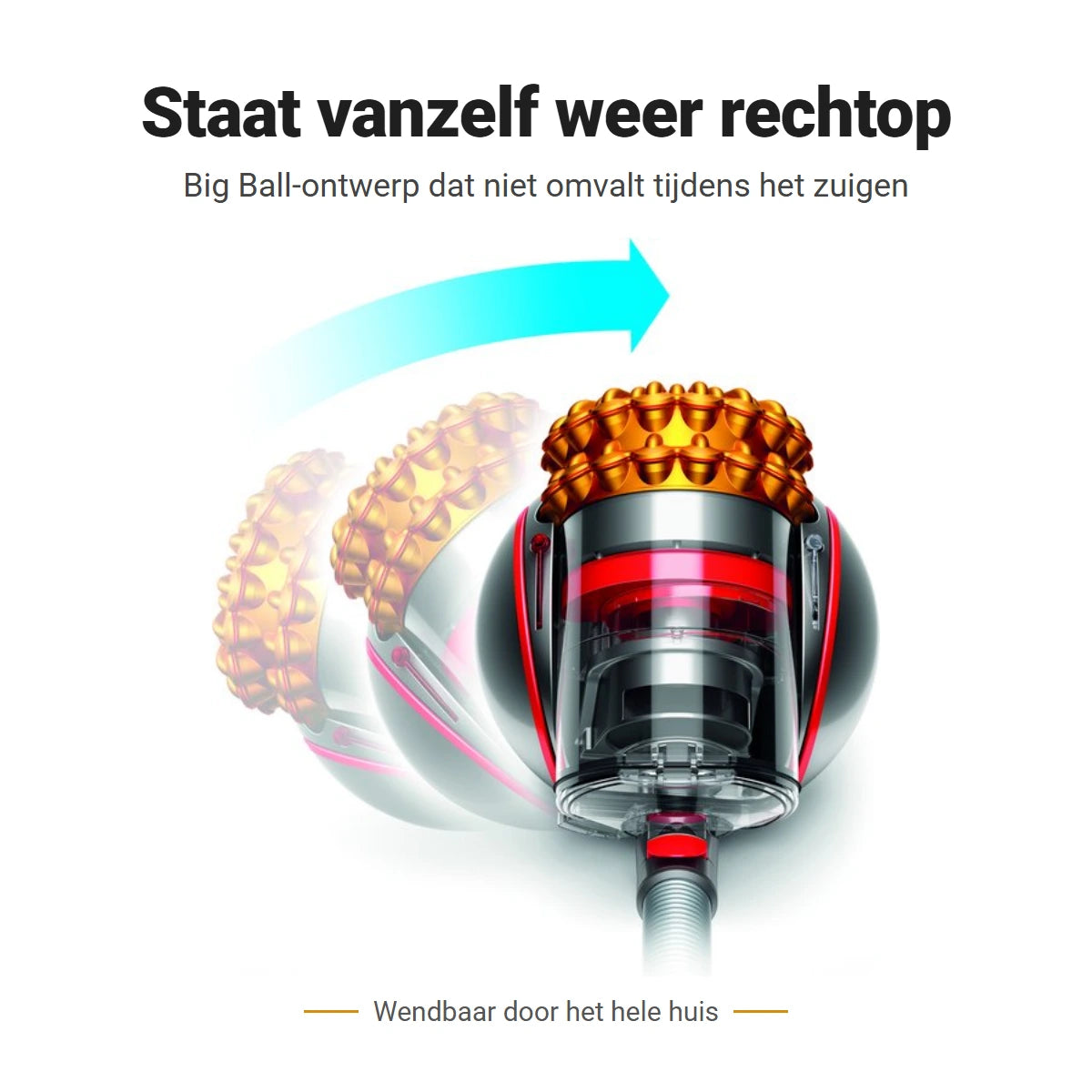 Dyson Cinetic Big Ball Multifloor 2 zakloze stofzuiger die zichzelf weer rechtop zet
