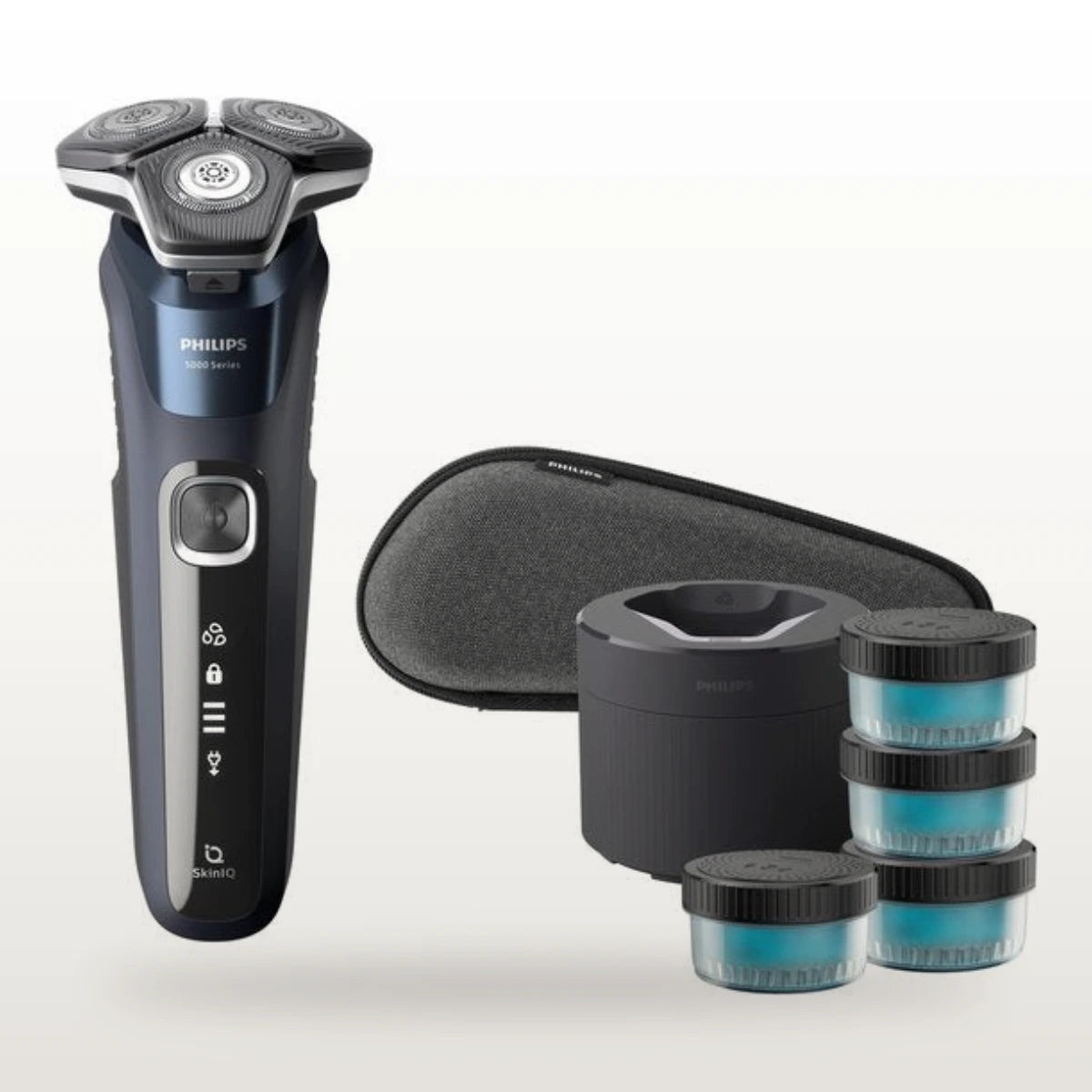 Philips Shaver Series 5000 S5885/50 zwart/blauw scheerapparaat met reisetui