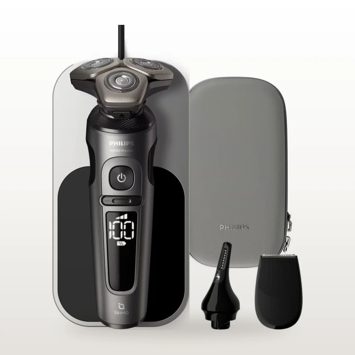 Philips Shaver Series 9000 Prestige SP9872/15 met Qi-oplaadpad, etui, precisietrimmer en neustrimmer