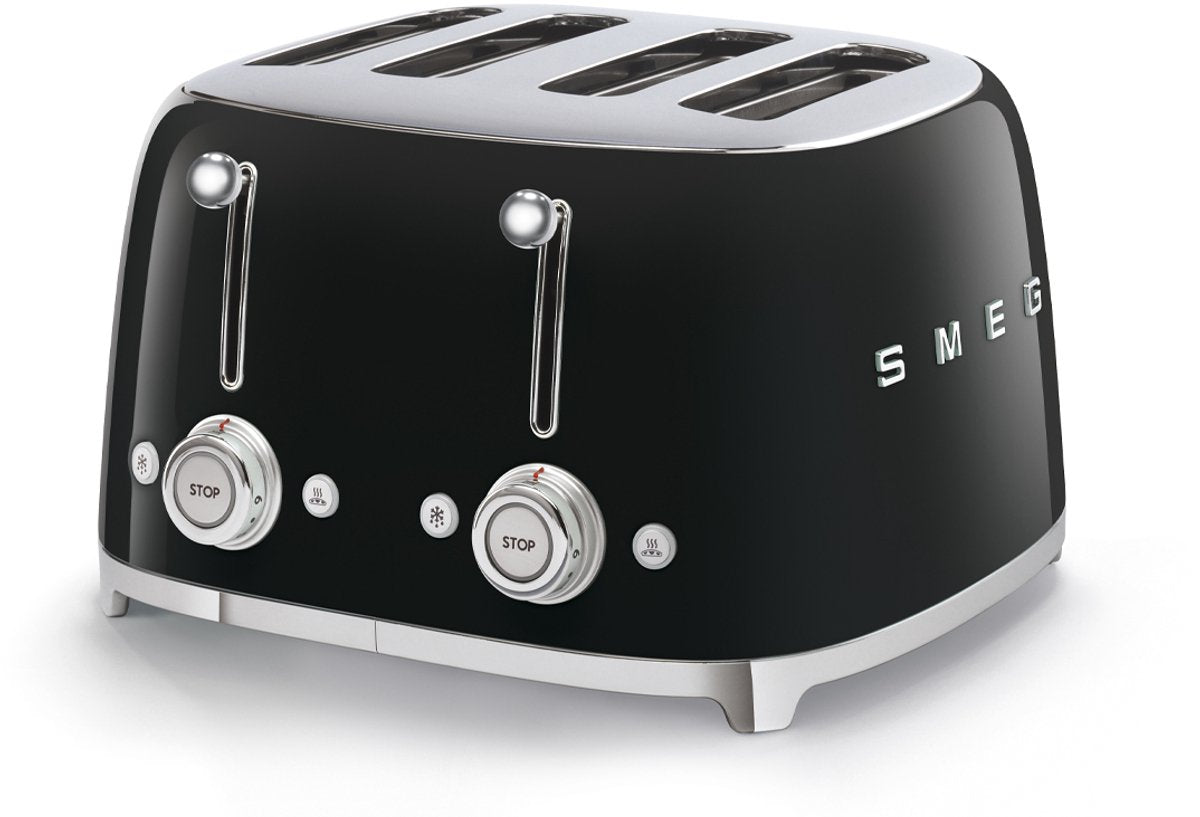 SMEG TSF03BLEU Broodrooster 4 Sleuven Zwart | BeeMarket